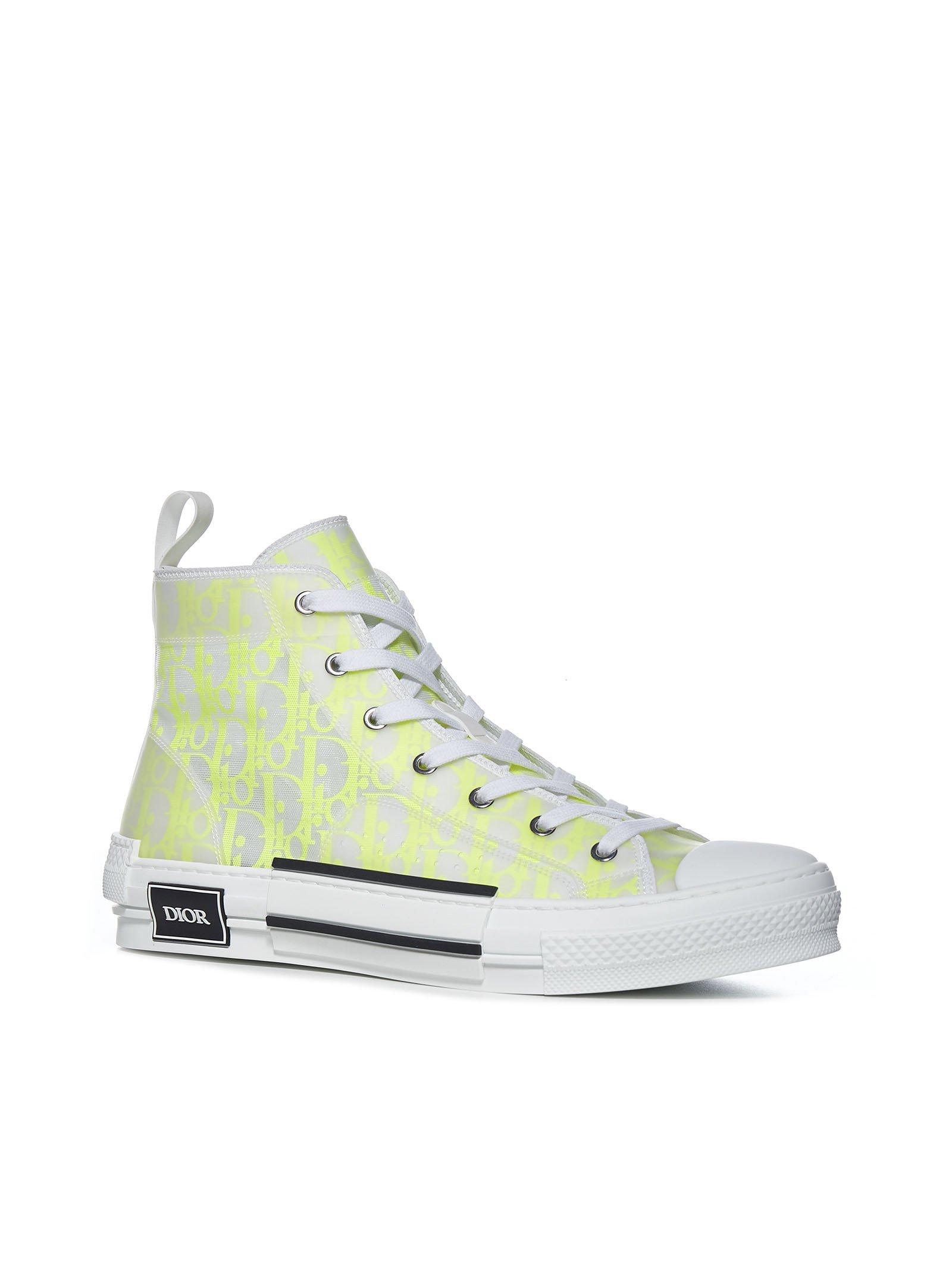 Dior B23 High Top Sneakers in Yellow for Men | Lyst