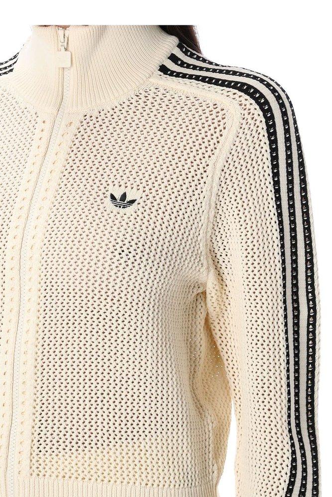 adidas Originals Premium Crochet Track Top in Natural | Lyst