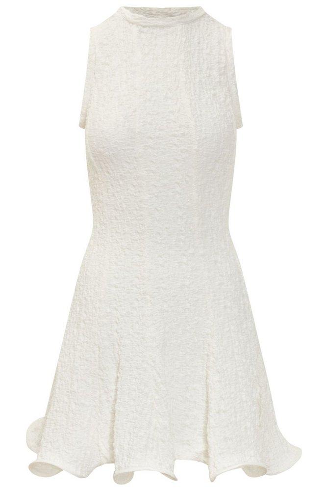 MSGM Sleeveless Textured-Finish Mini Dress in White | Lyst