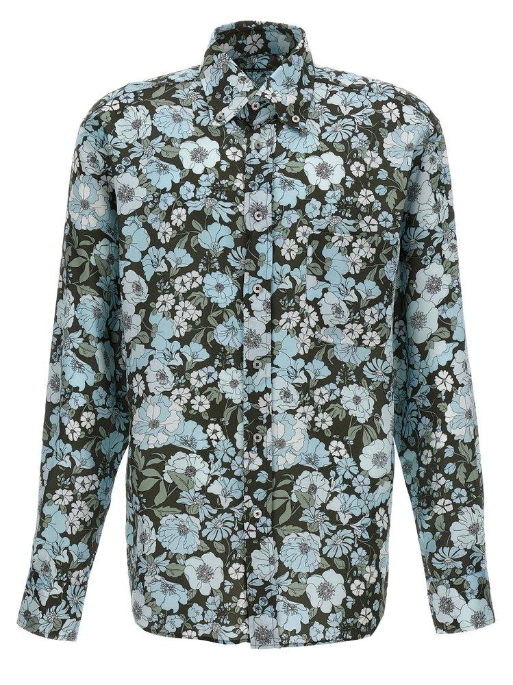TOM FORD floral-print lyocell shirt - Green