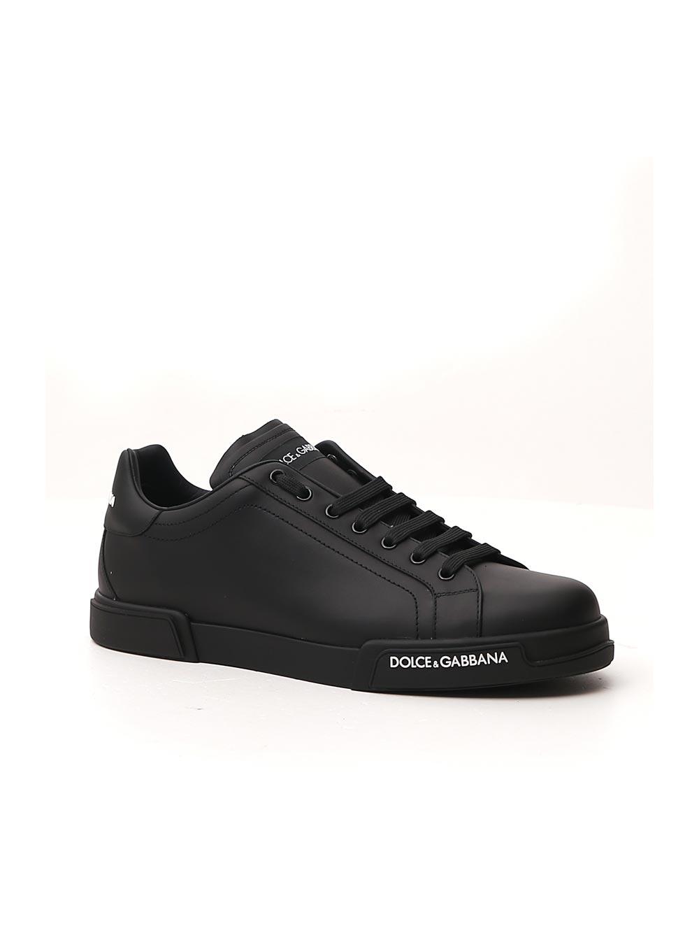 Dolce & Gabbana Leather Portofino Sneakers in Black for Men - Save 40% ...