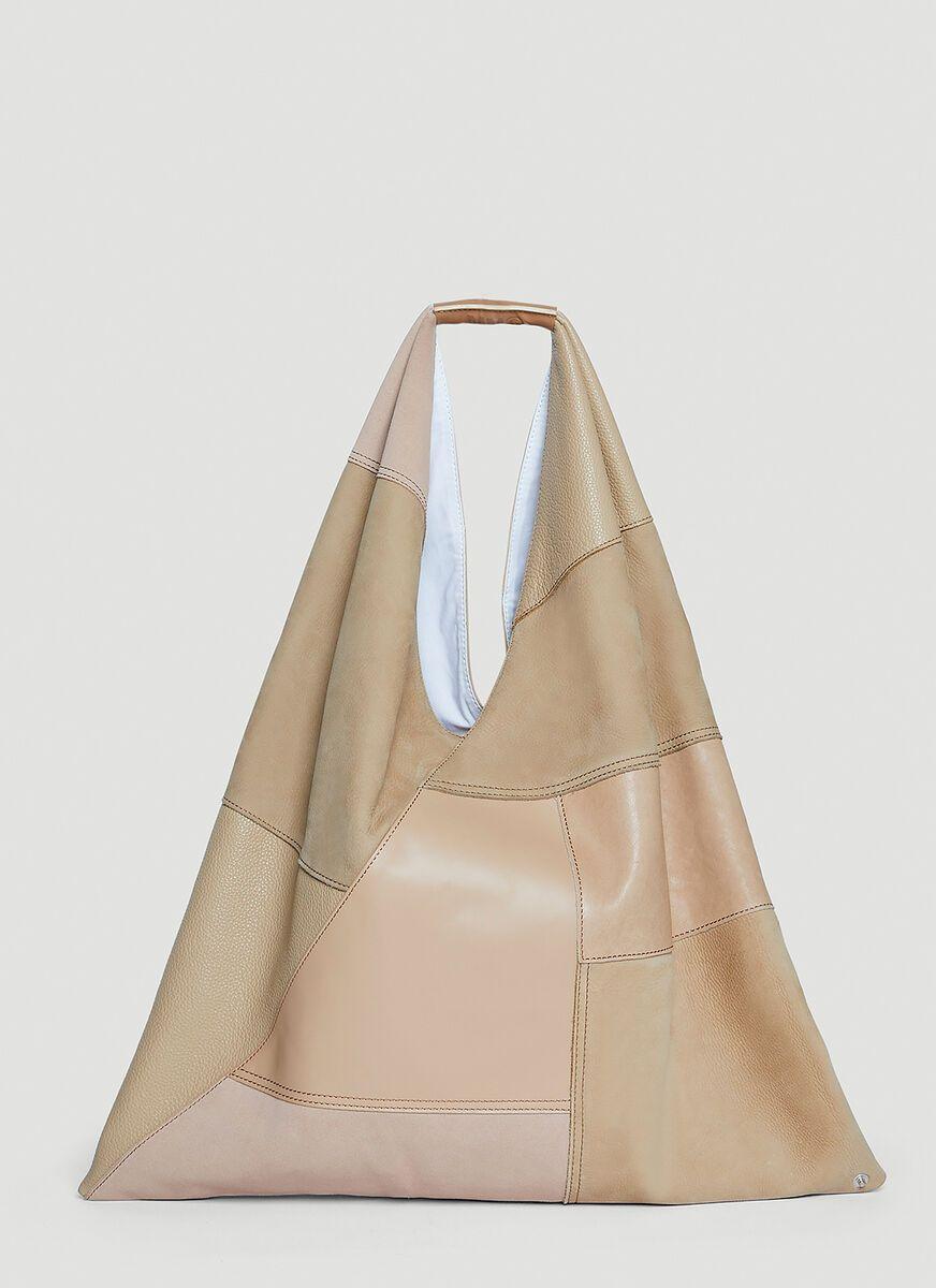 MM6 by Maison Martin Margiela Leather Japanese Tote Bag in Beige 