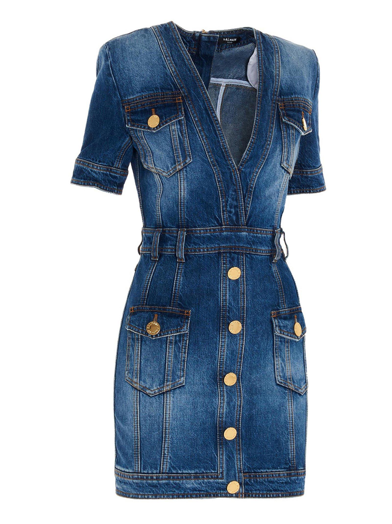 balmain denim dress