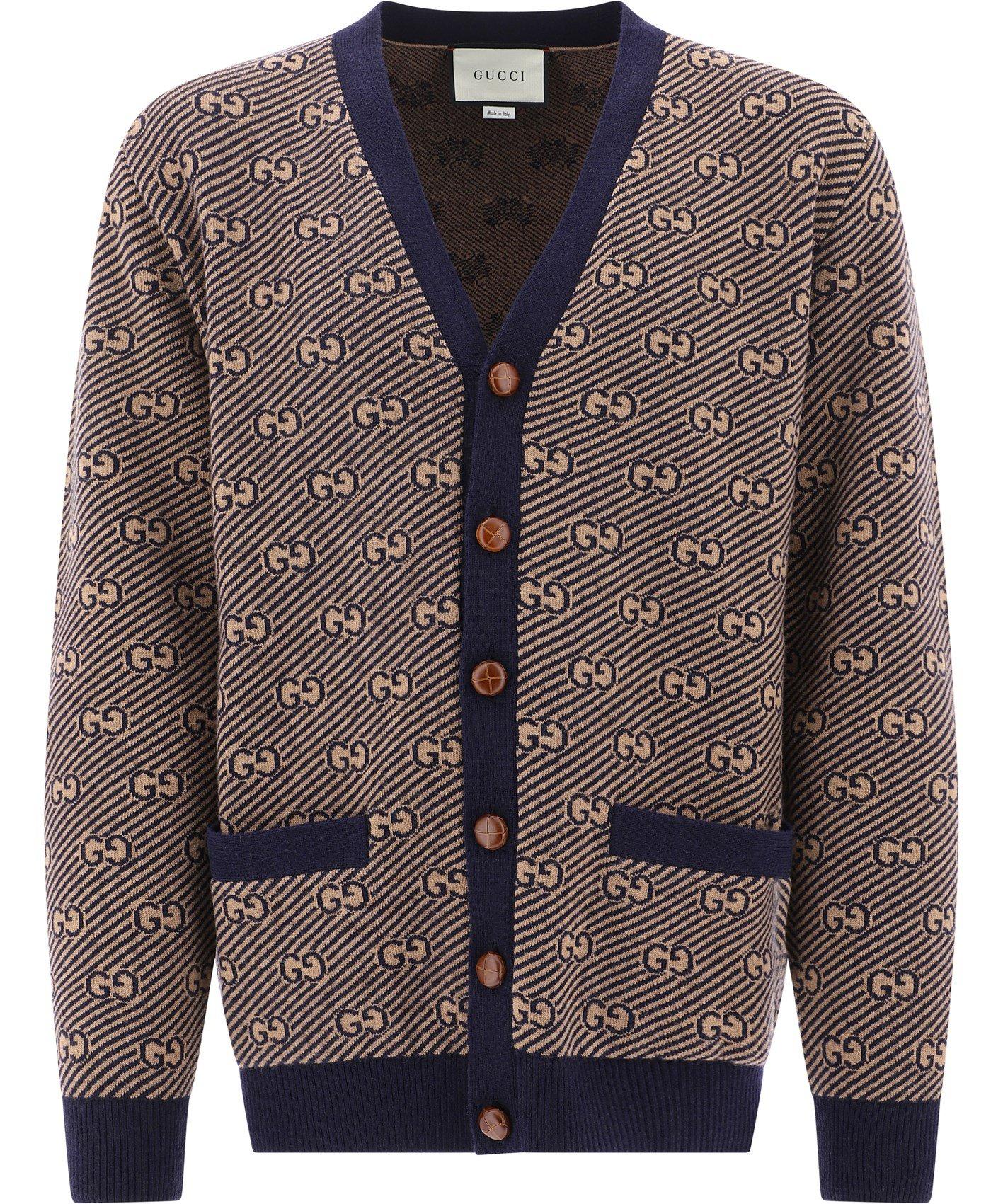 Gucci Wool GG Embroidered Cardigan for Men Save 32 Lyst