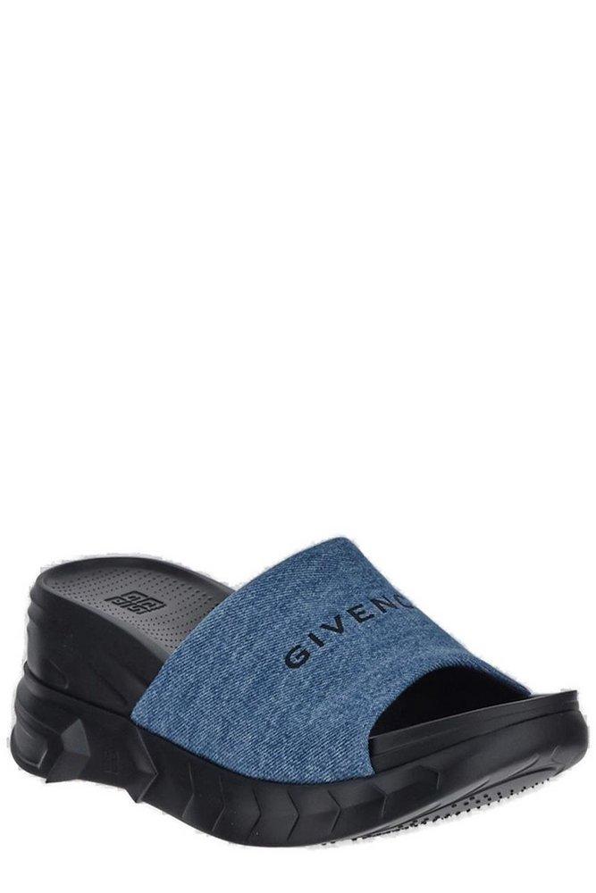 Givenchy Marshmallow Wedge Logo Sandals in Blue Lyst Australia