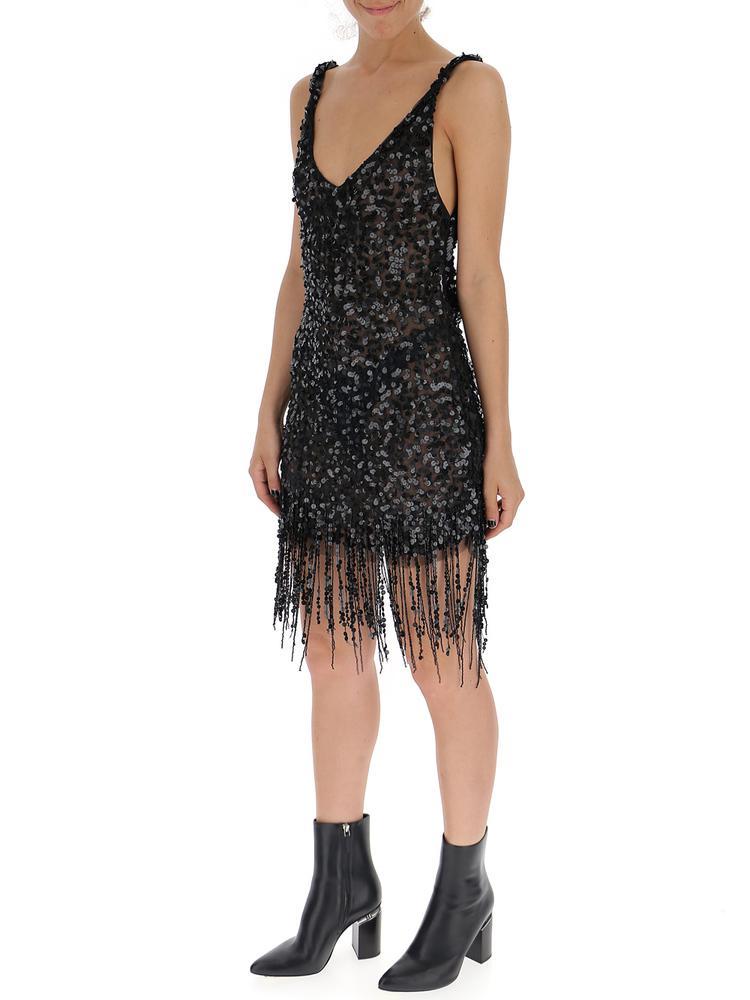 The Attico Synthetic Fringed Sequin Mini Dress in Black - Lyst