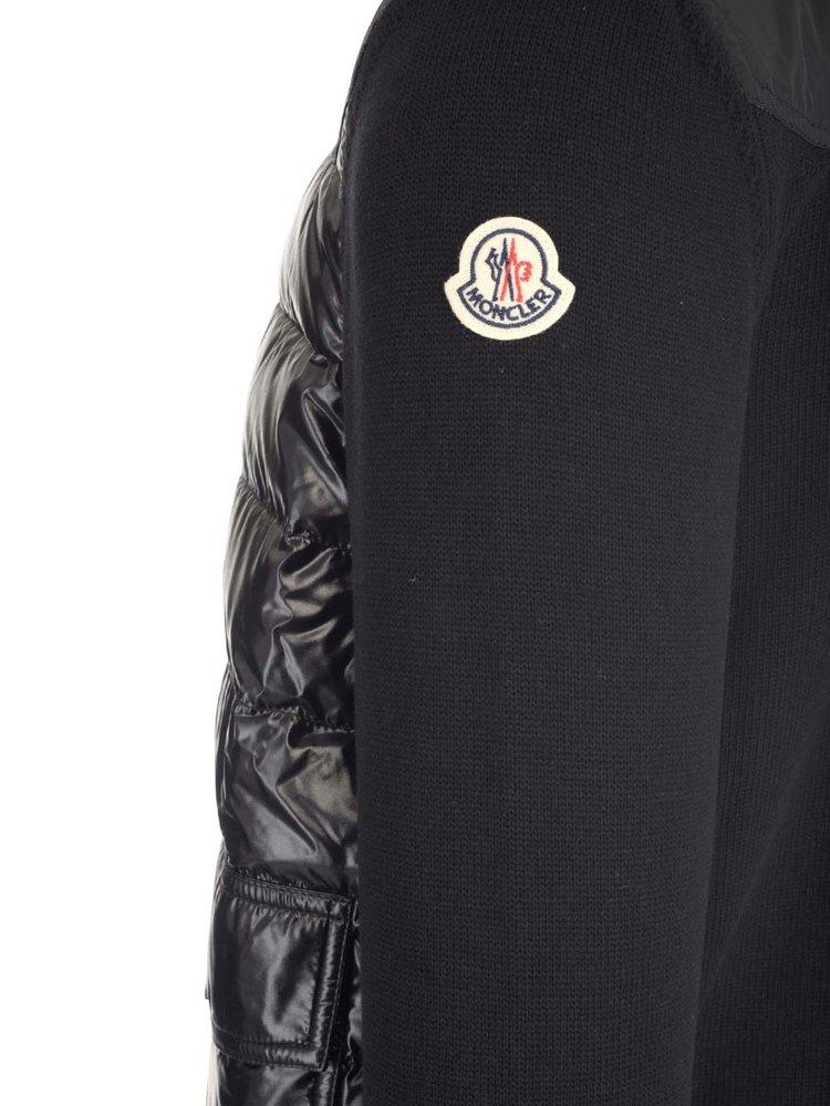 Moncler Cotton Panelled Logo Patch Jacket in Black for Men | Lyst