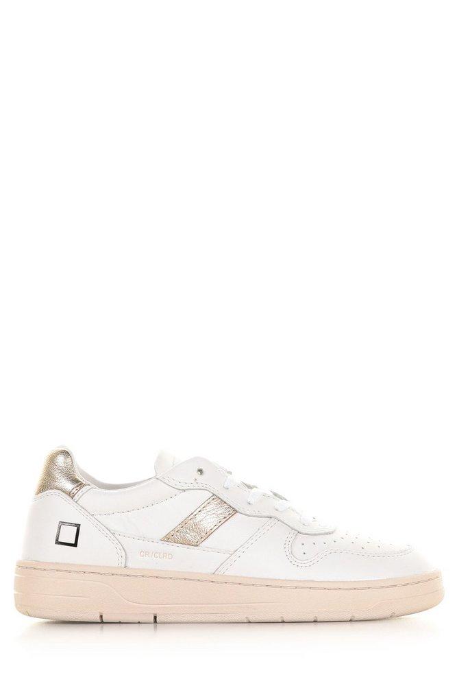 Date Logo Print Lace-up Sneakers in White | Lyst