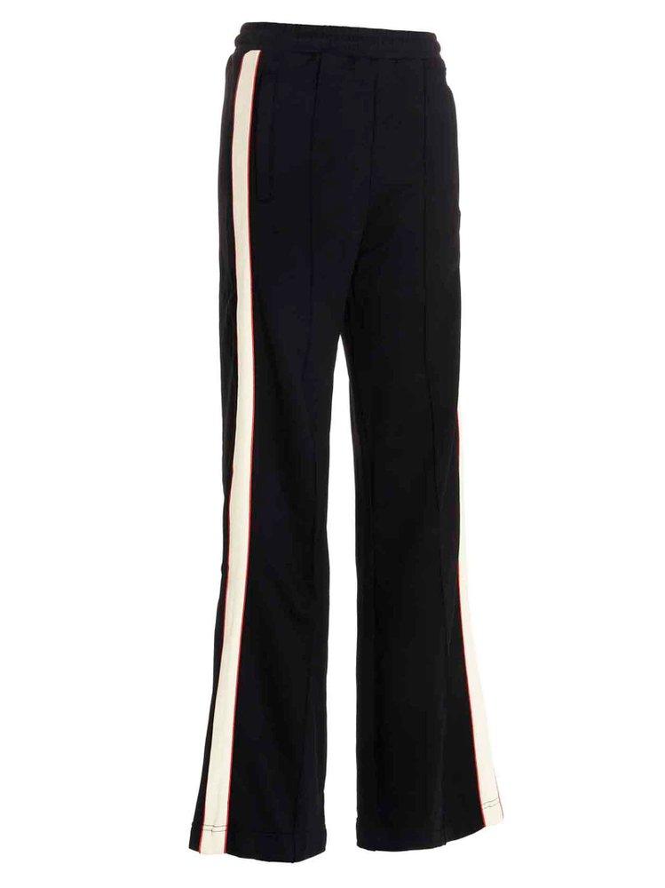 DIESEL P-robbie Side-striped Flared Pants in Black | Lyst