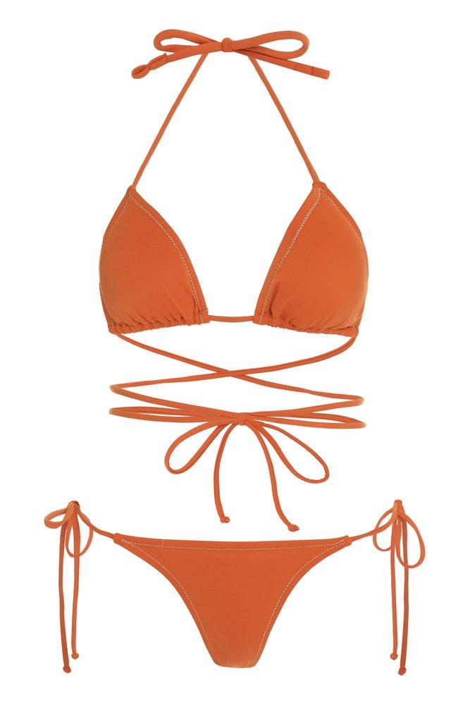 Reina Olga Synthetic The Miami Halterneck Bikini Set in Orange | Lyst UK