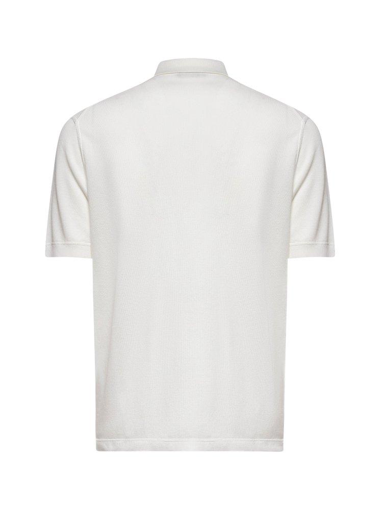 ZEGNA Ivory Cotton Piquet Polo Shirt in White for Men | Lyst