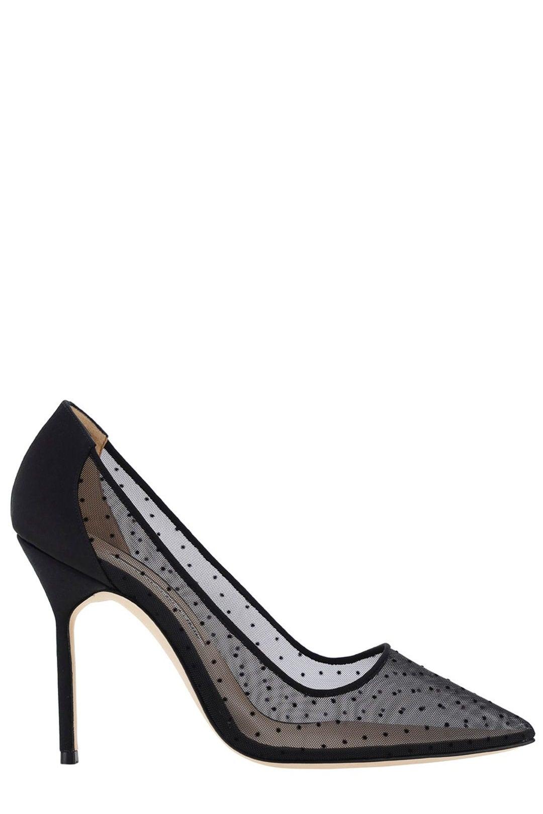 Polka dot mesh heels sale