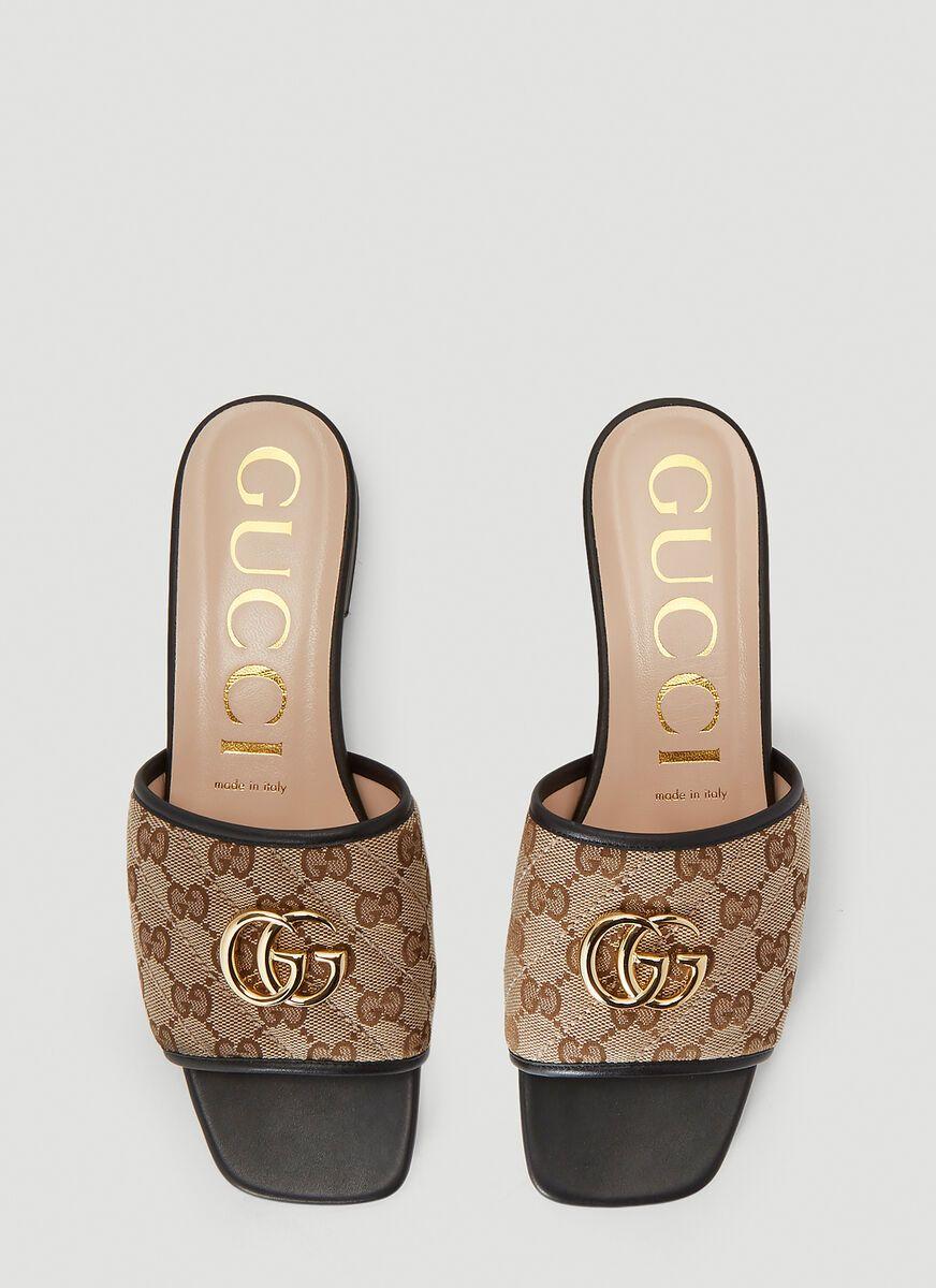 tan gucci slides