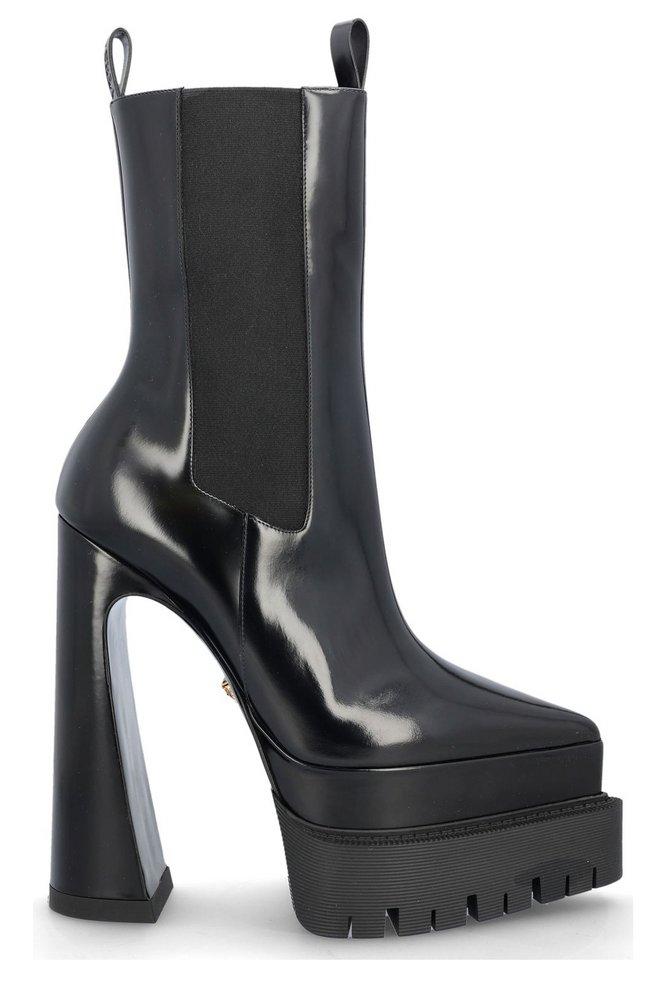 Versace Aevitas Platform Boots in Black | Lyst