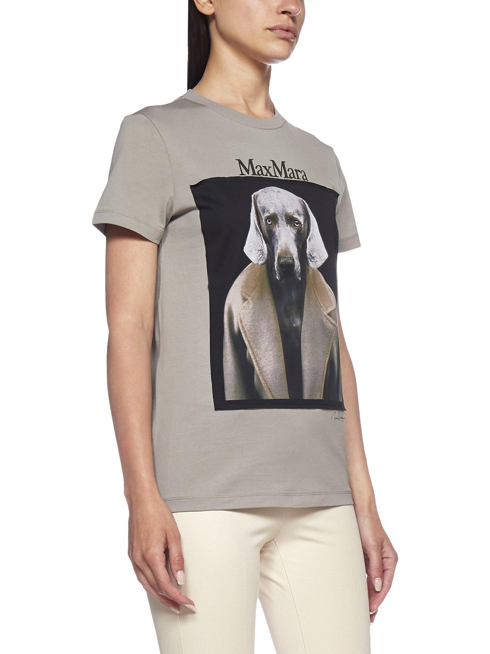 Max Mara Dog Star Cotton T-shirt in Gray | Lyst Max Mara Dog Star Cotton T-shirt in Gray | Lyst