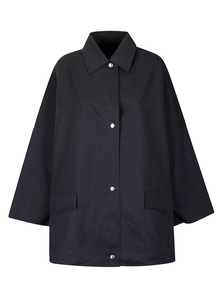 Totême Washed Cotton Overshirt Jacket in Blue | Lyst