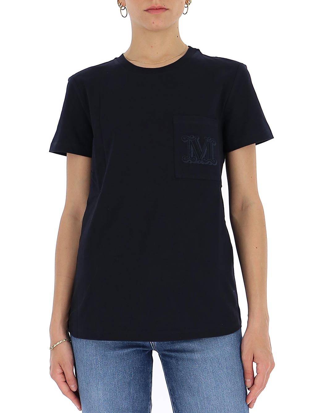 Max Mara Cotton Logo T-shirt in Black - Lyst