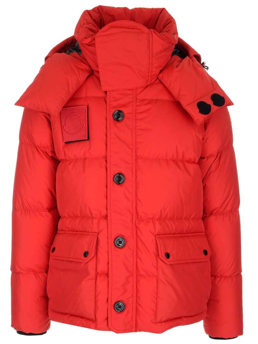 Moncler Synthetic Dary Logo Patch Hooded Jacket in Red for Men Lyst