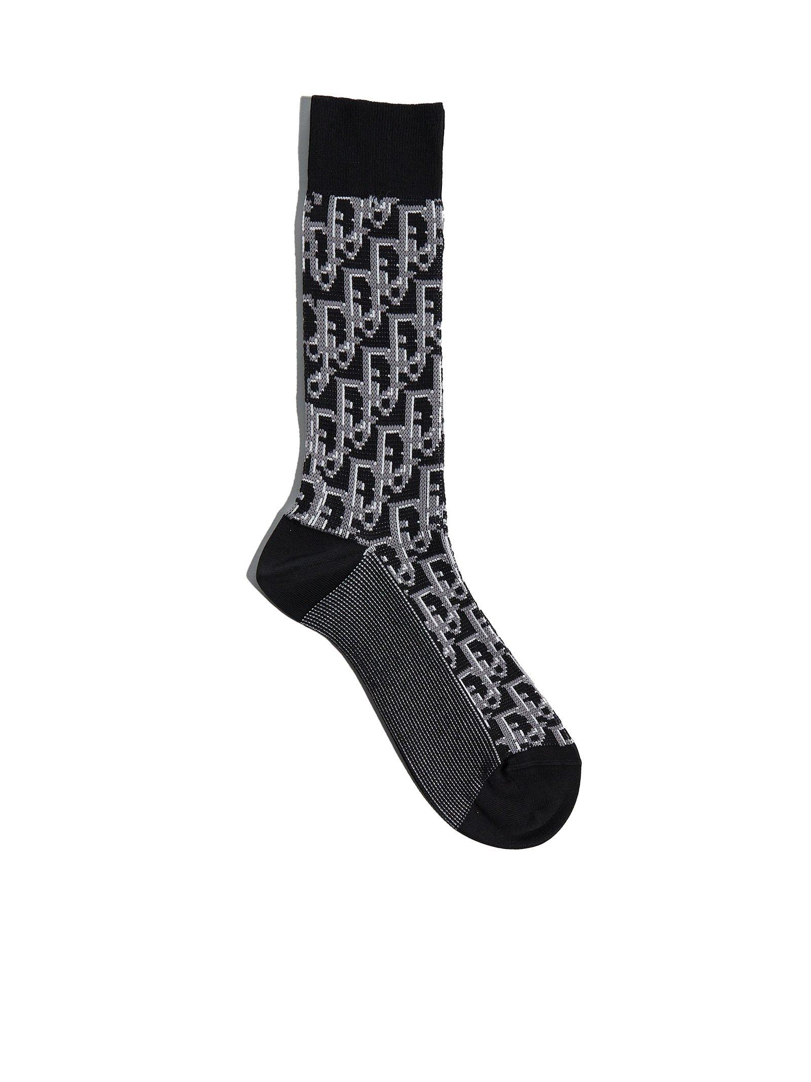 Dior Synthetic Oblique Intarsia Socks in Black for Men | Lyst