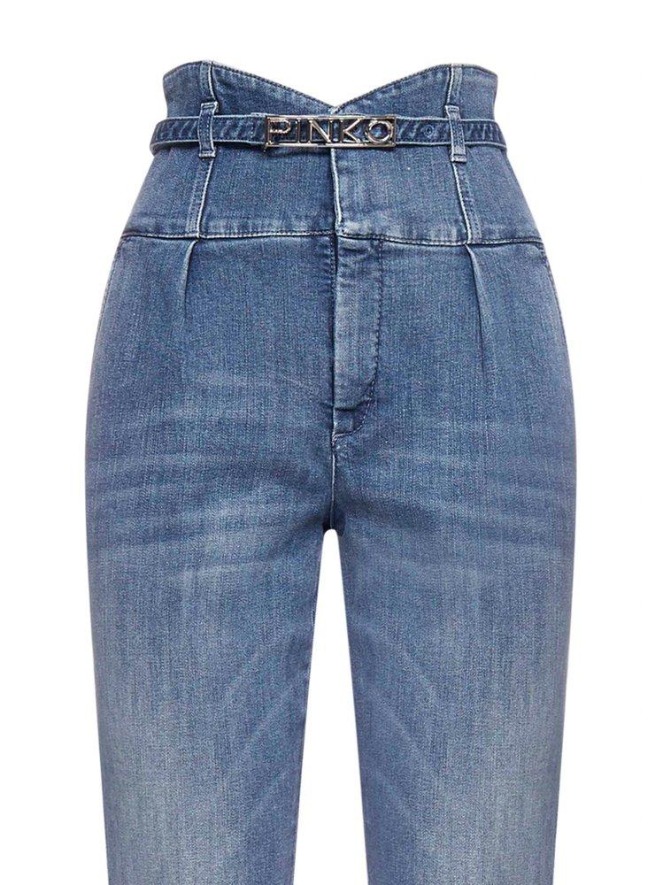 Womens Jeans Pinko Jeans Save 33% Pinko Denim High-waisted Split Cuff Faded Jeans in Blue 