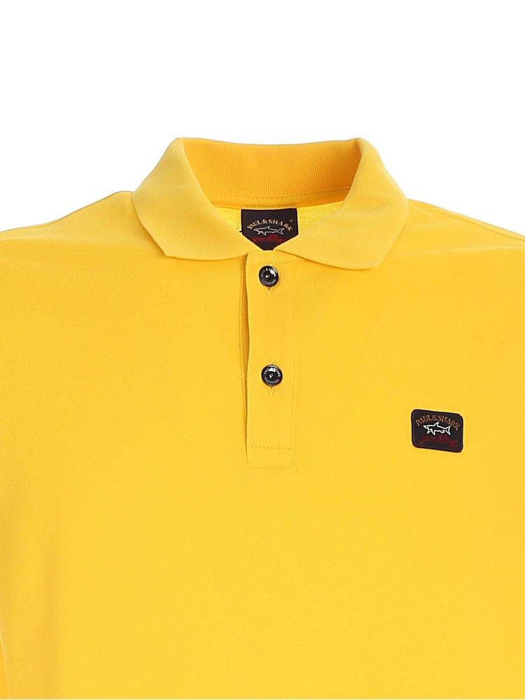 Paul Shark Logo Patch Short sleeved Polo Shirt in Yellow for Men Lyst