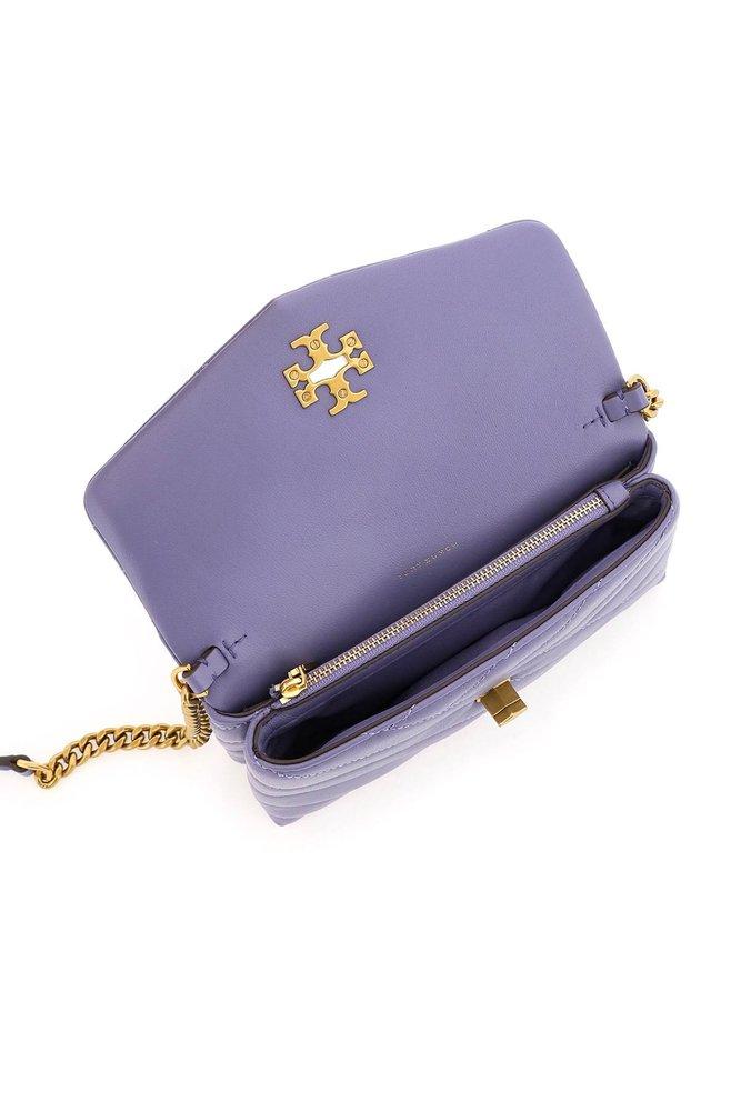 Tory Burch Kira Chevron Chain-linked Wallet in Purple