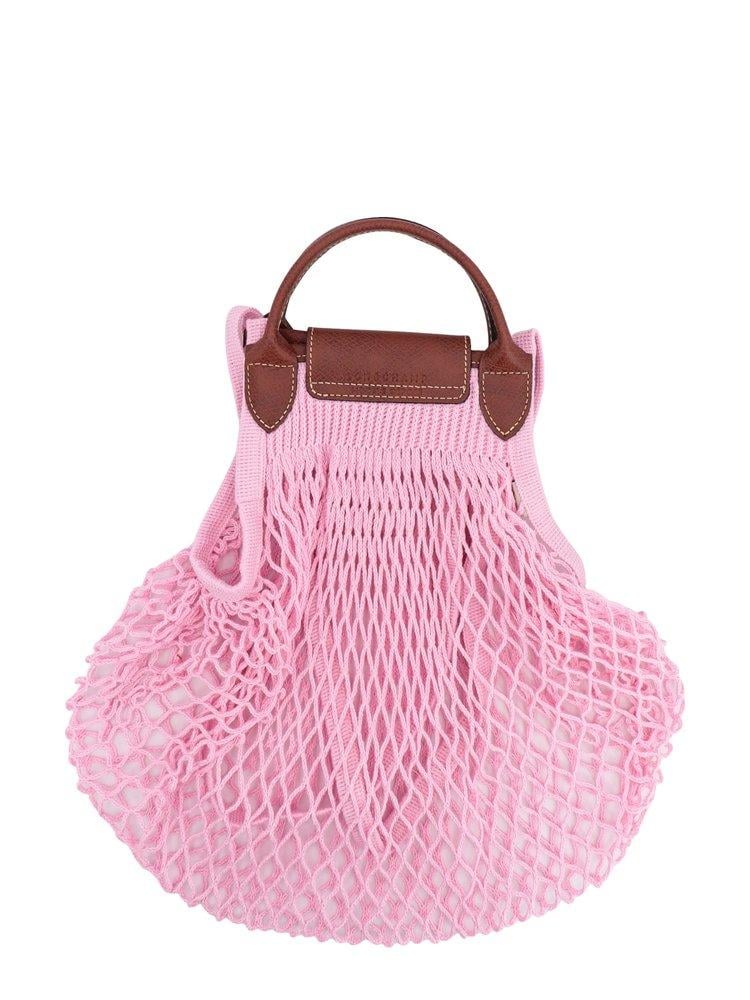 Longchamp `le Pliage Filet` Extra Small Mesh Bag in Pink