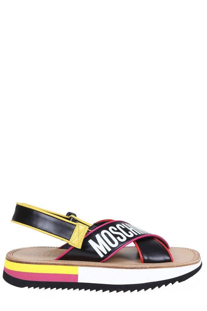 Moschino Mix & Match Criss-cross Sandals in Black | Lyst