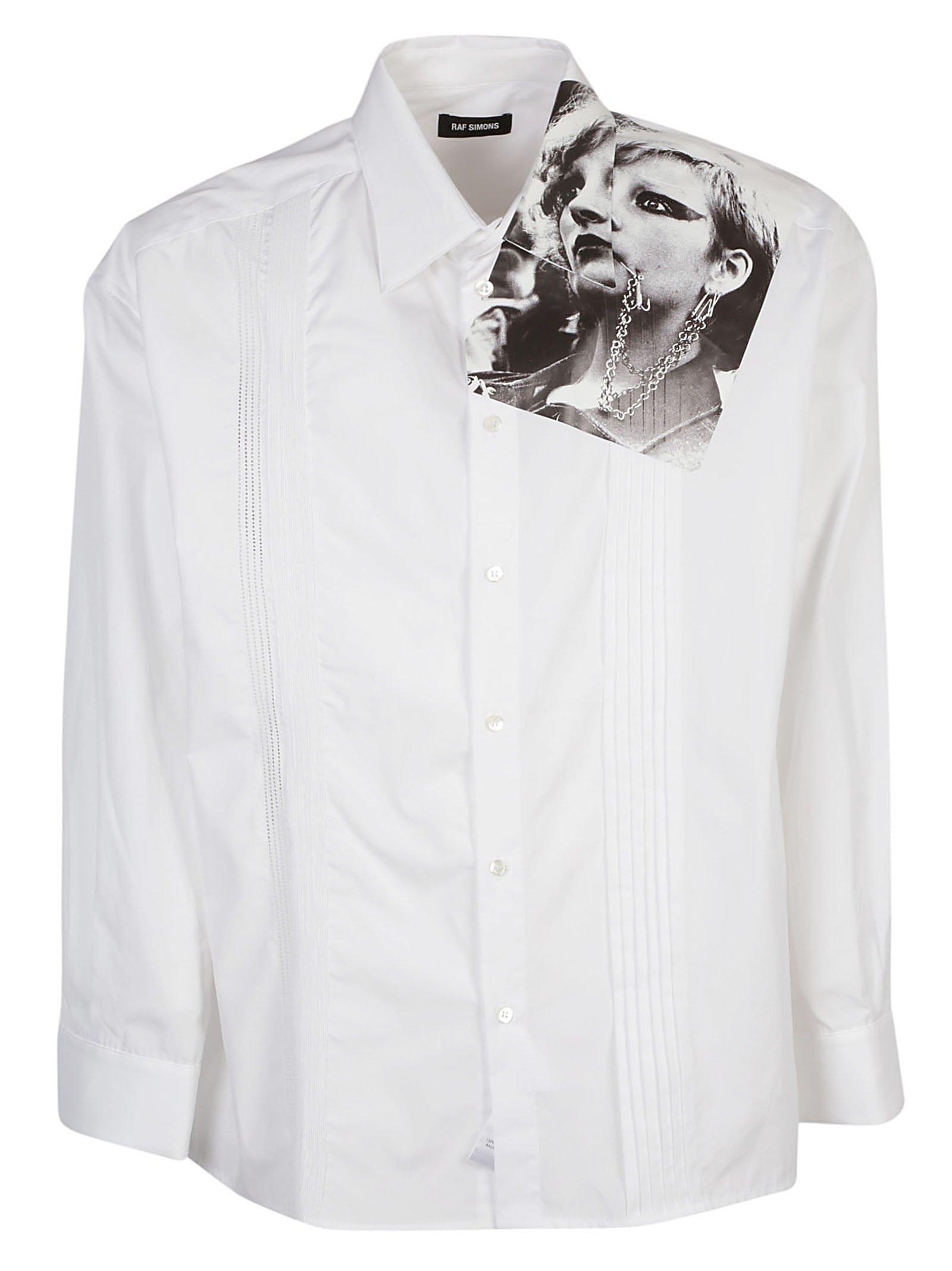 Raf Simons Punk Print Button-up Shirt in White for Men | Lyst