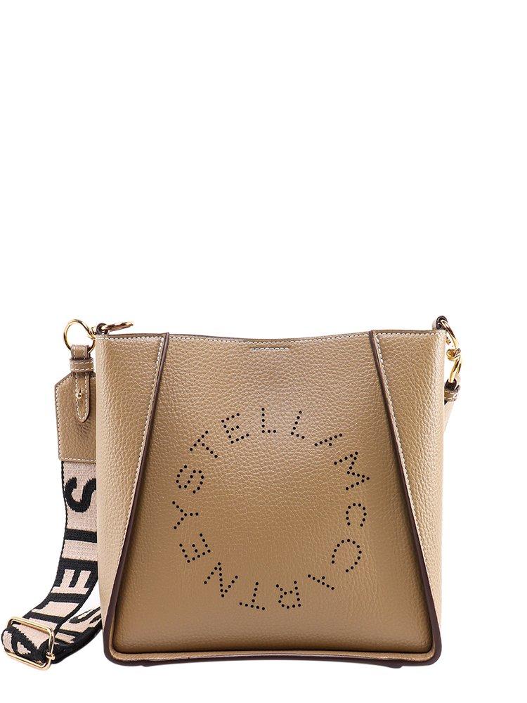 Stella McCartney Logo Perforated Crossbody Bag in Natural | Lyst