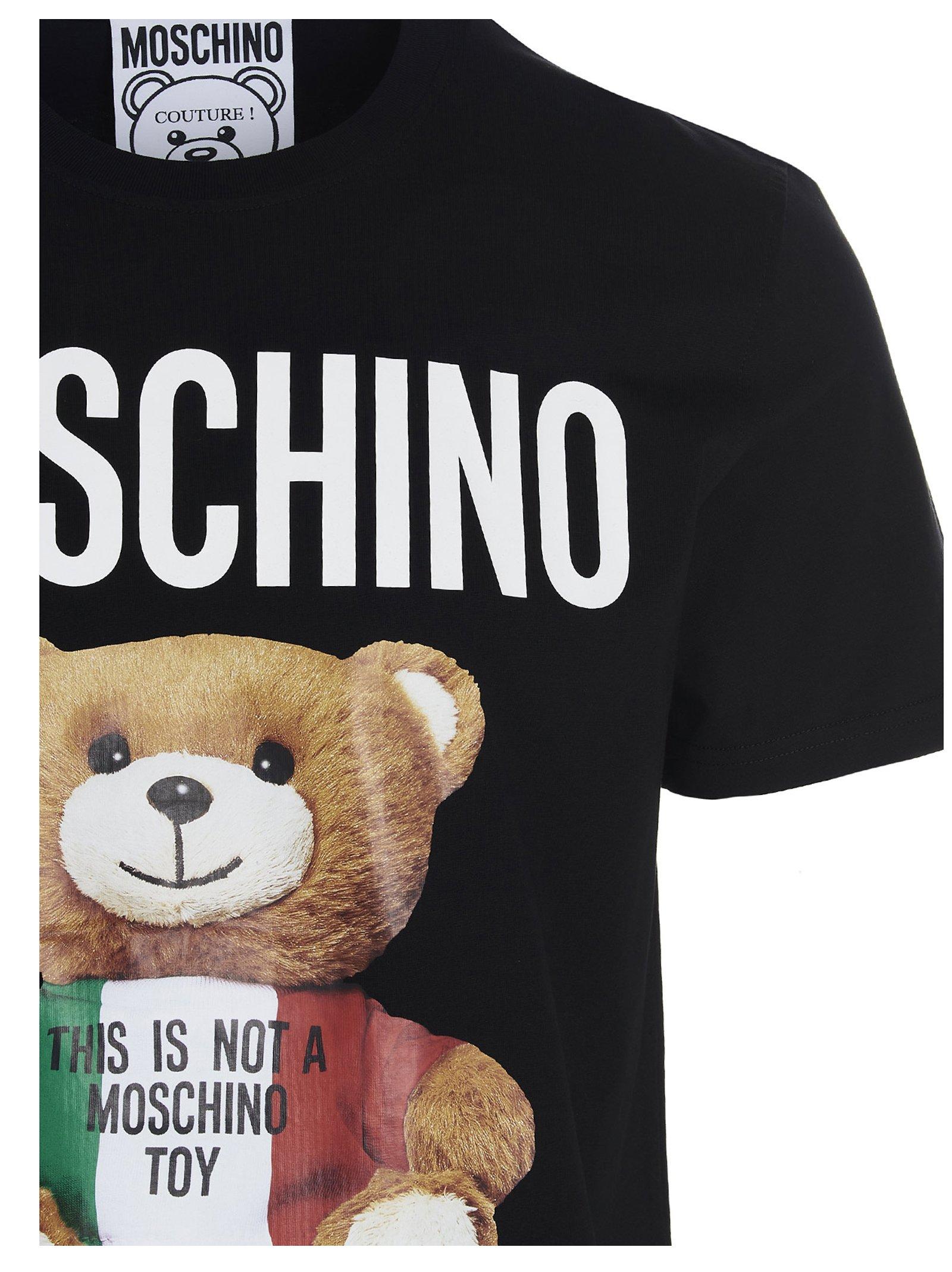 Moschino Italian Teddy Bear T-shirt in Black for Men