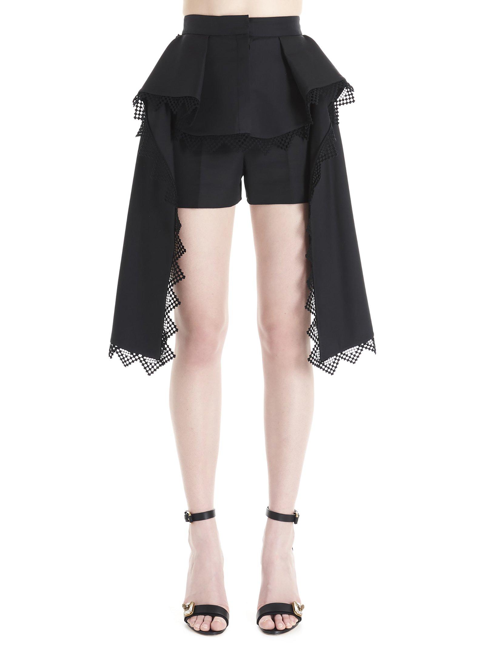 Alexander McQueen Lace Detail Shorts in Black - Lyst