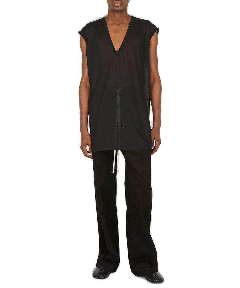 Rick Owens Geth Belas Drawstring Wide-leg Trousers in Black for