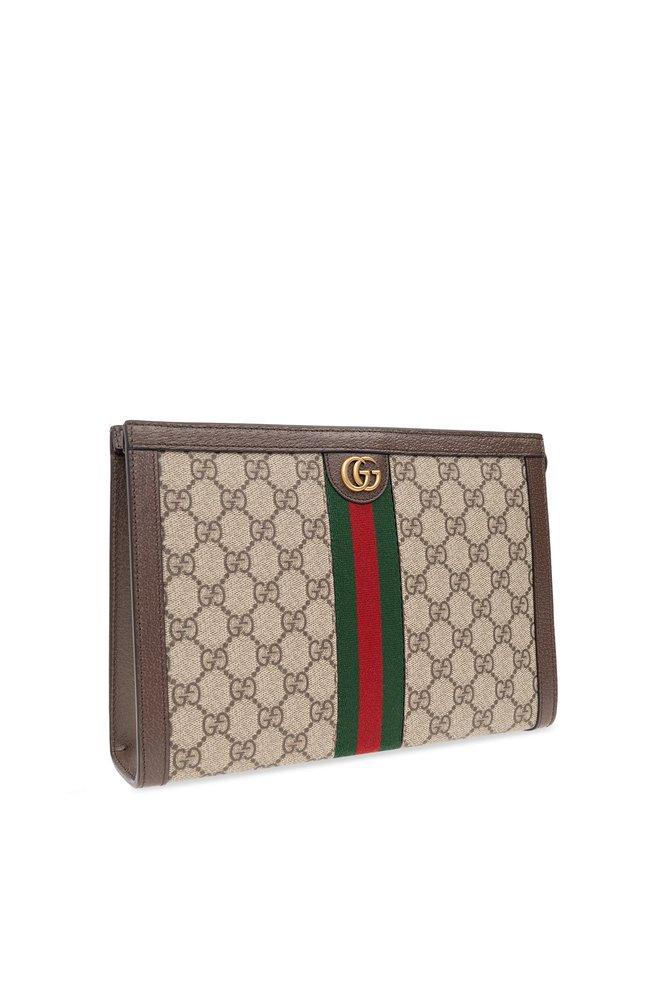 Gucci Ophidia Convertible Clutch GG Web Small Brown In, 54% OFF