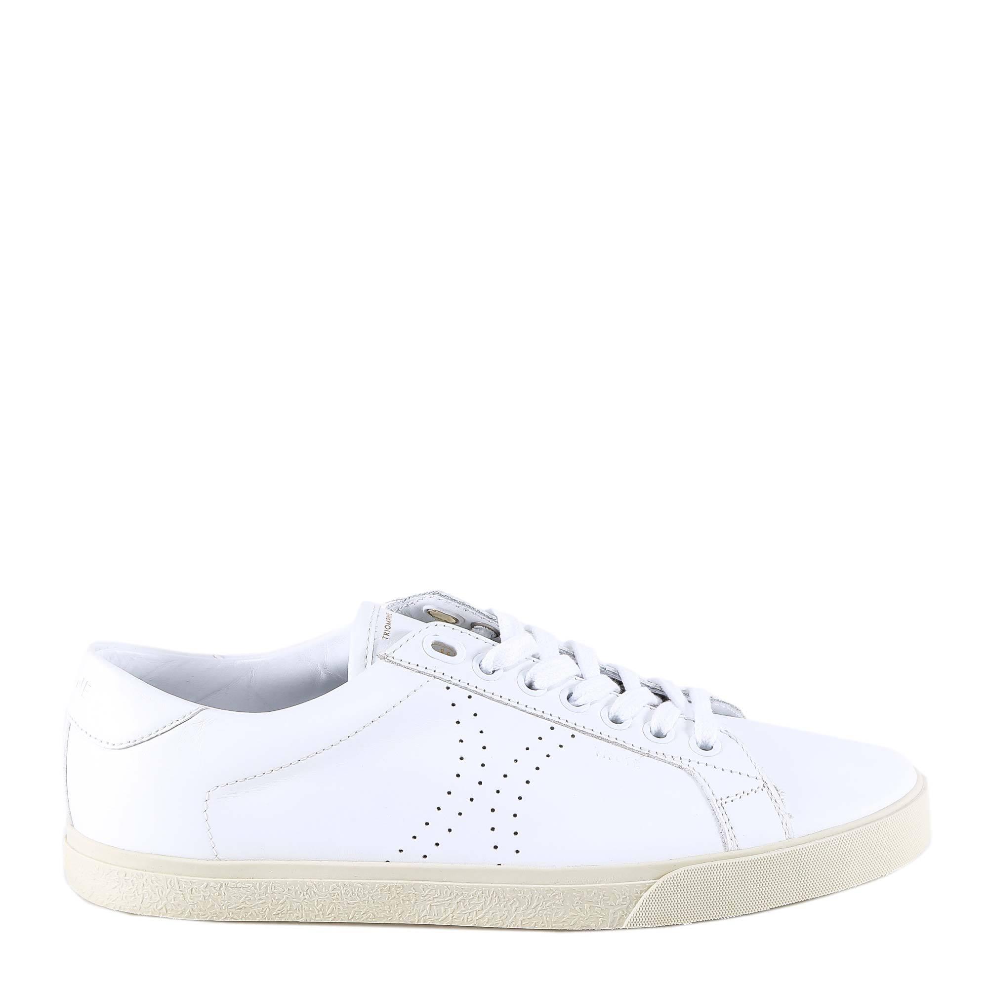 Celine Triomphe Logo Sneakers in White | Lyst
