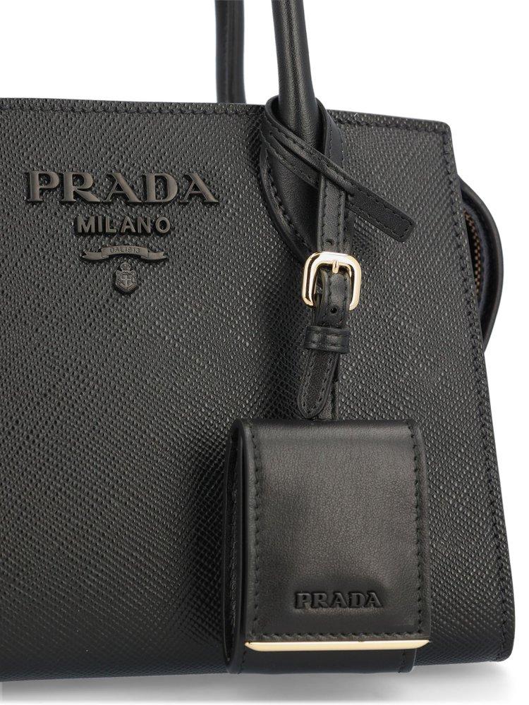 Prada Monochrome Mini Shoulder Bag in Black | Lyst