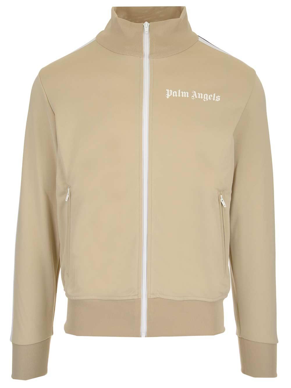 Palm Angels Synthetic Logo Track Jacket in Beige (Natural) for Men - Lyst