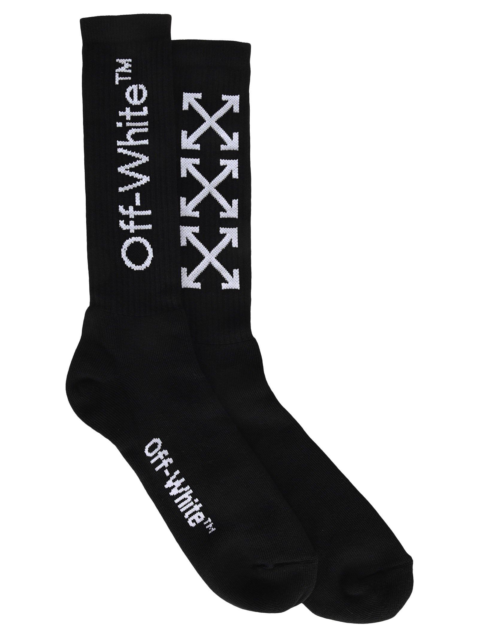 Off-White c/o Virgil Abloh Cotton Arrows Mid-length Socks in Black for ...