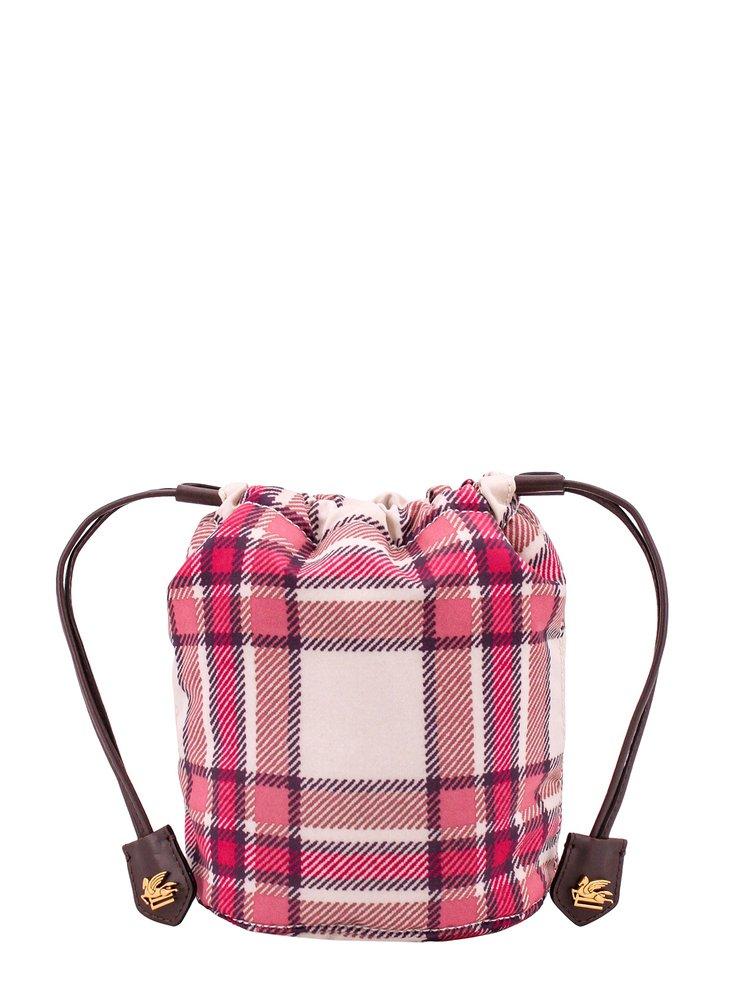 Etro Checkered Drawstring Bucket Bag in Pink Lyst