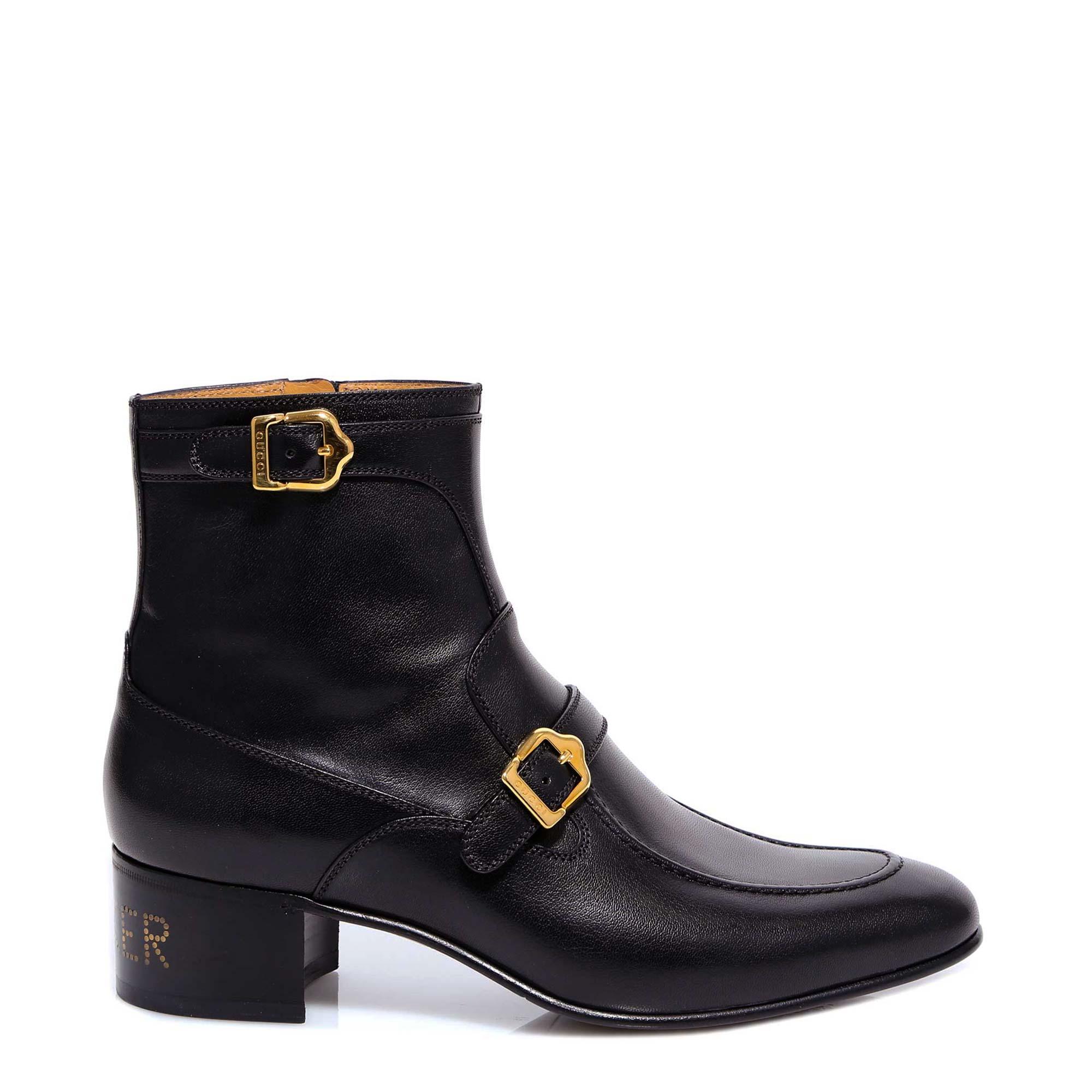 Gucci Sucker Leather Boots in Black for Men