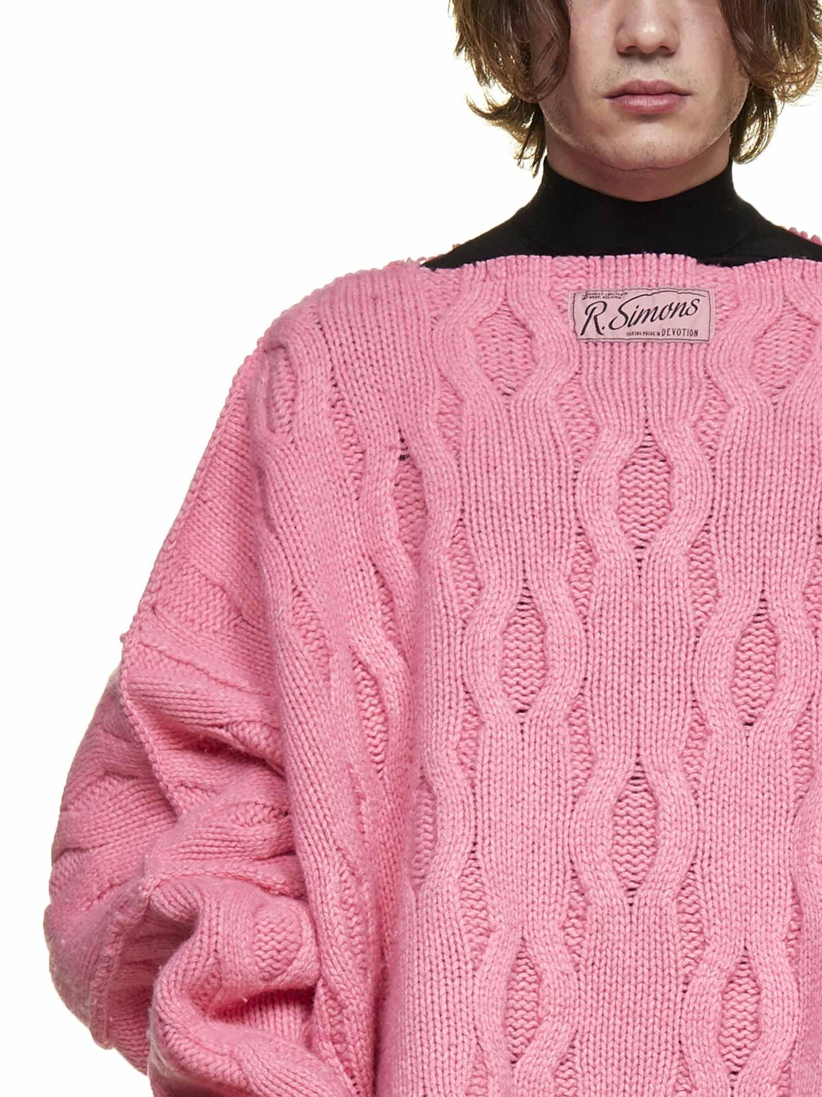 Raf Simons Oversized Cable-knit Mohair Sweater in Pink for Men | Lyst