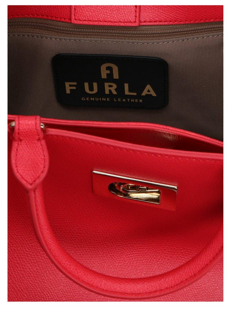 Furla Leather 1927 Large Top Handle Bag in Red | Lyst