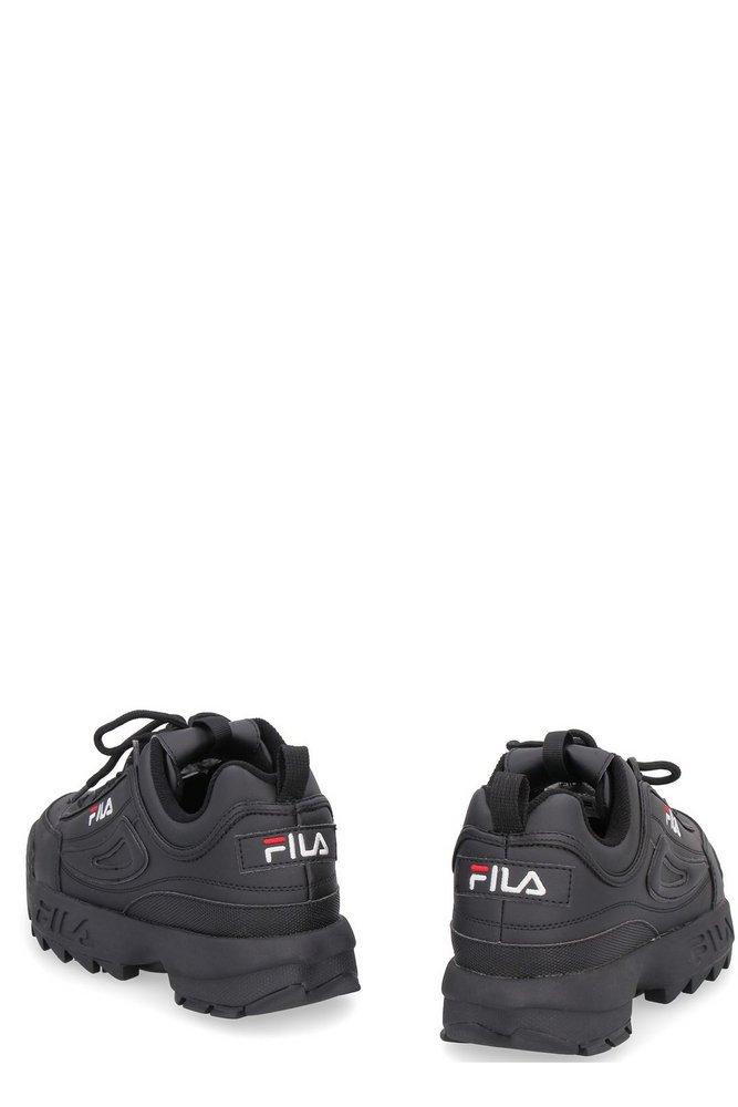 Fila Logo Detailed Lace-up Sneakers in Black | Lyst