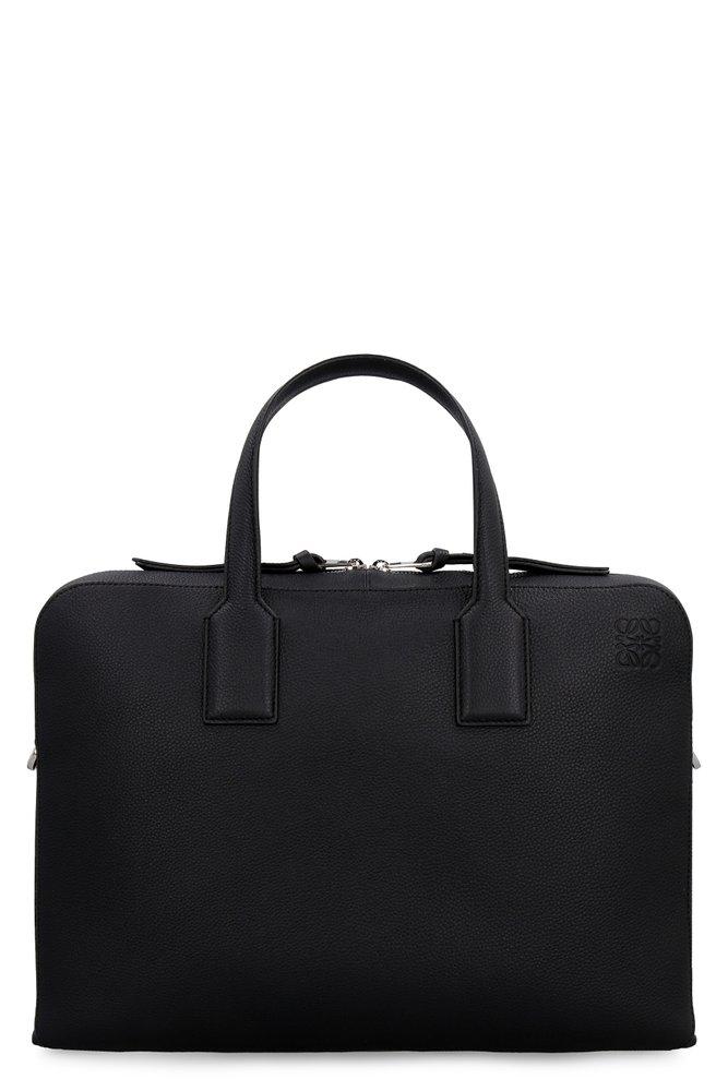 Loewe Goya Thin Leather Briefcase Bag in Black for Men