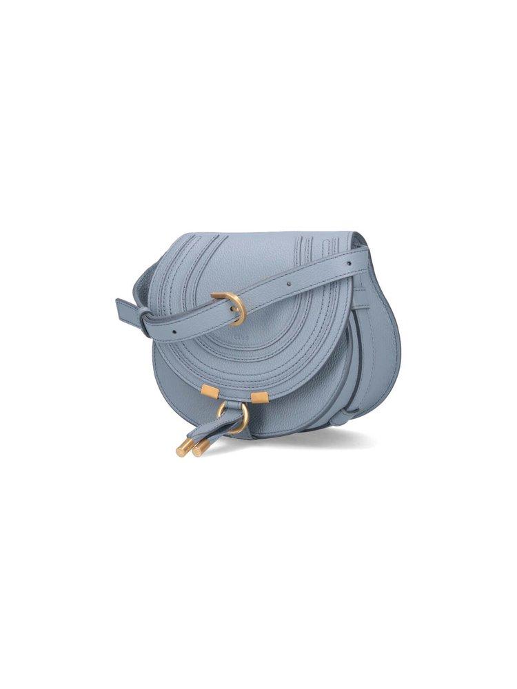 Chloé Marcie Foldover Small Saddle Bag in Blue | Lyst