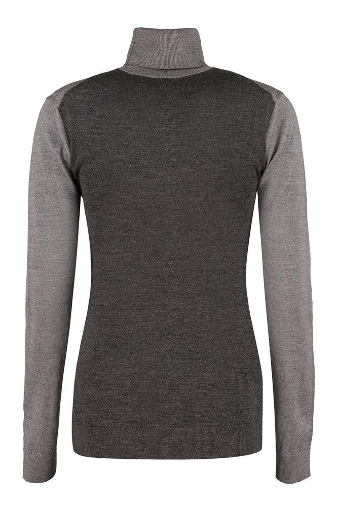 Burberry Turtleneck Merino Wool Sweater in Gray | Lyst