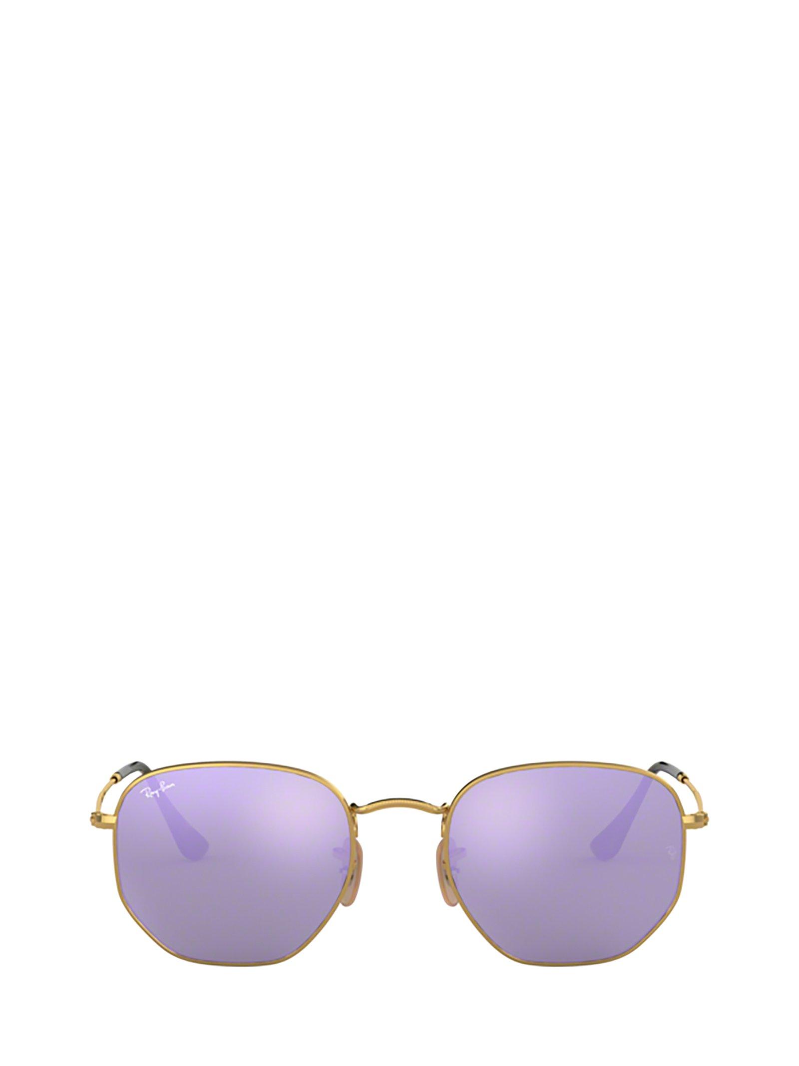 ray ban hexagonal light blue gradient