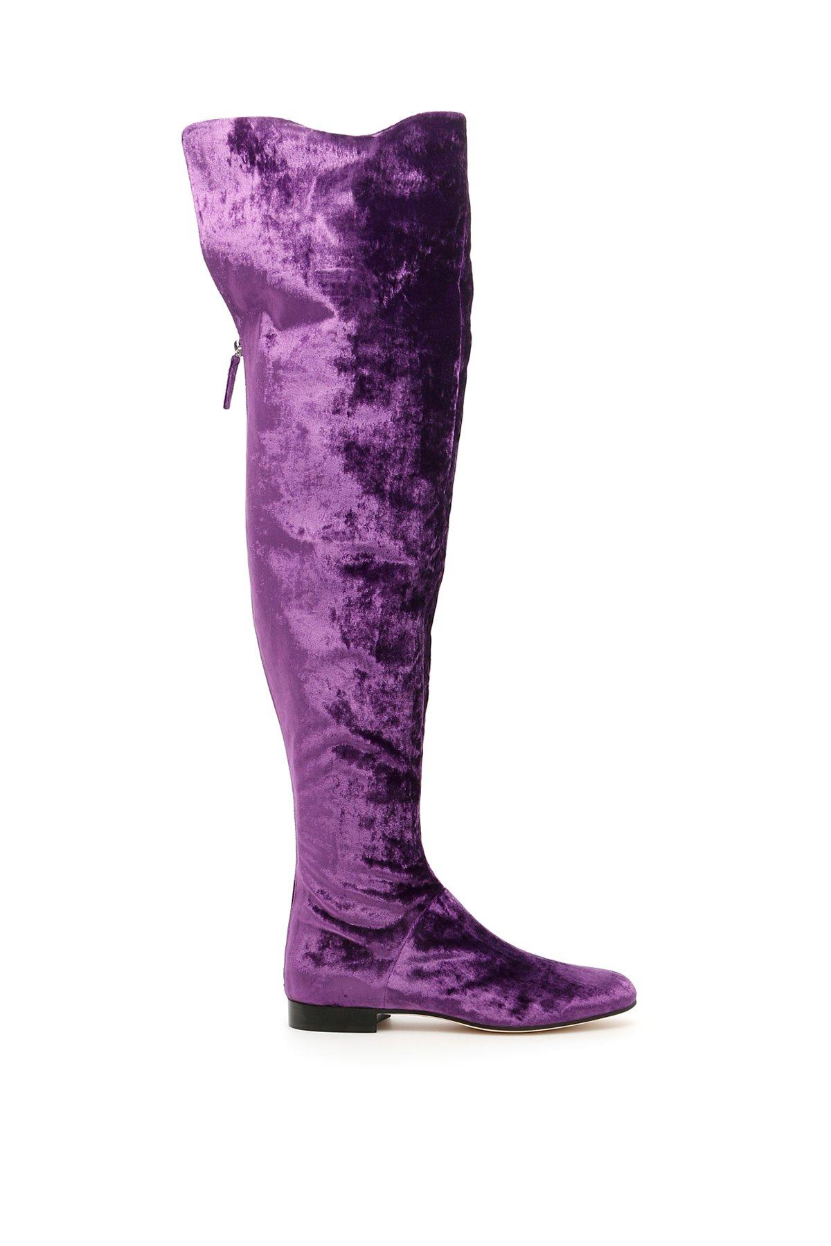 purple over the knee boots