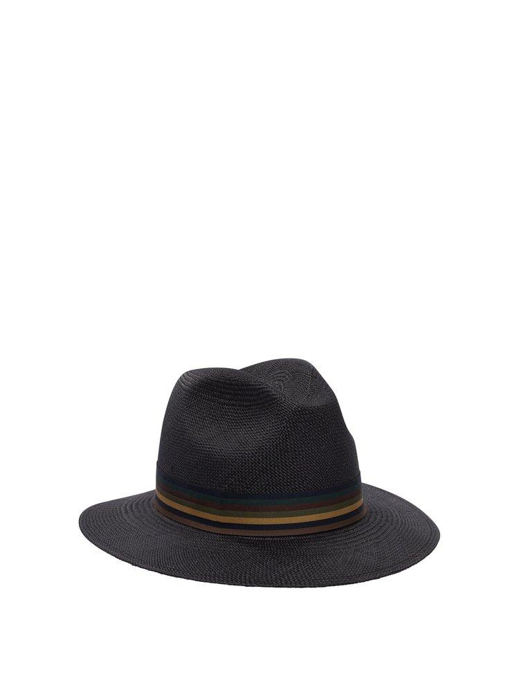 Max Mara Straw Panama Hat in Black | Lyst