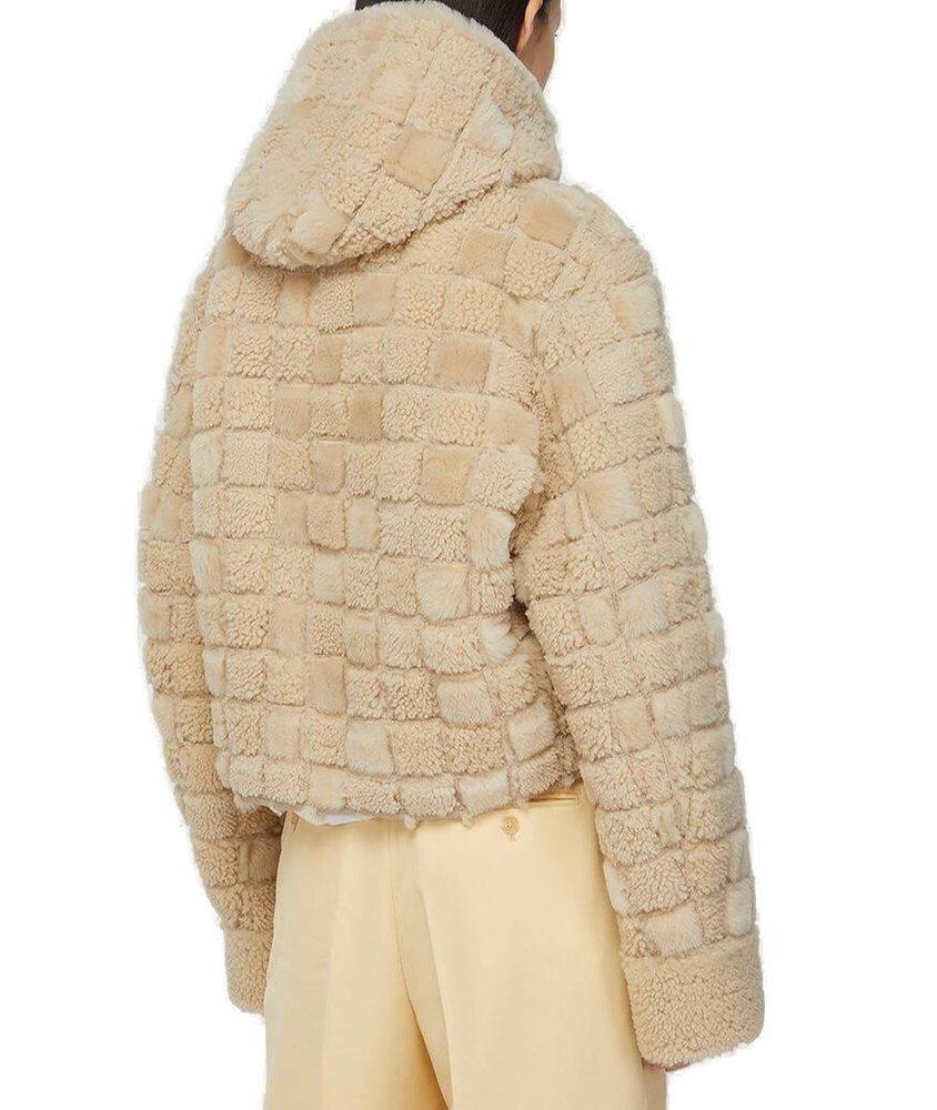 Acne Studios Hooded Zipped Jacket in Natural | Lyst